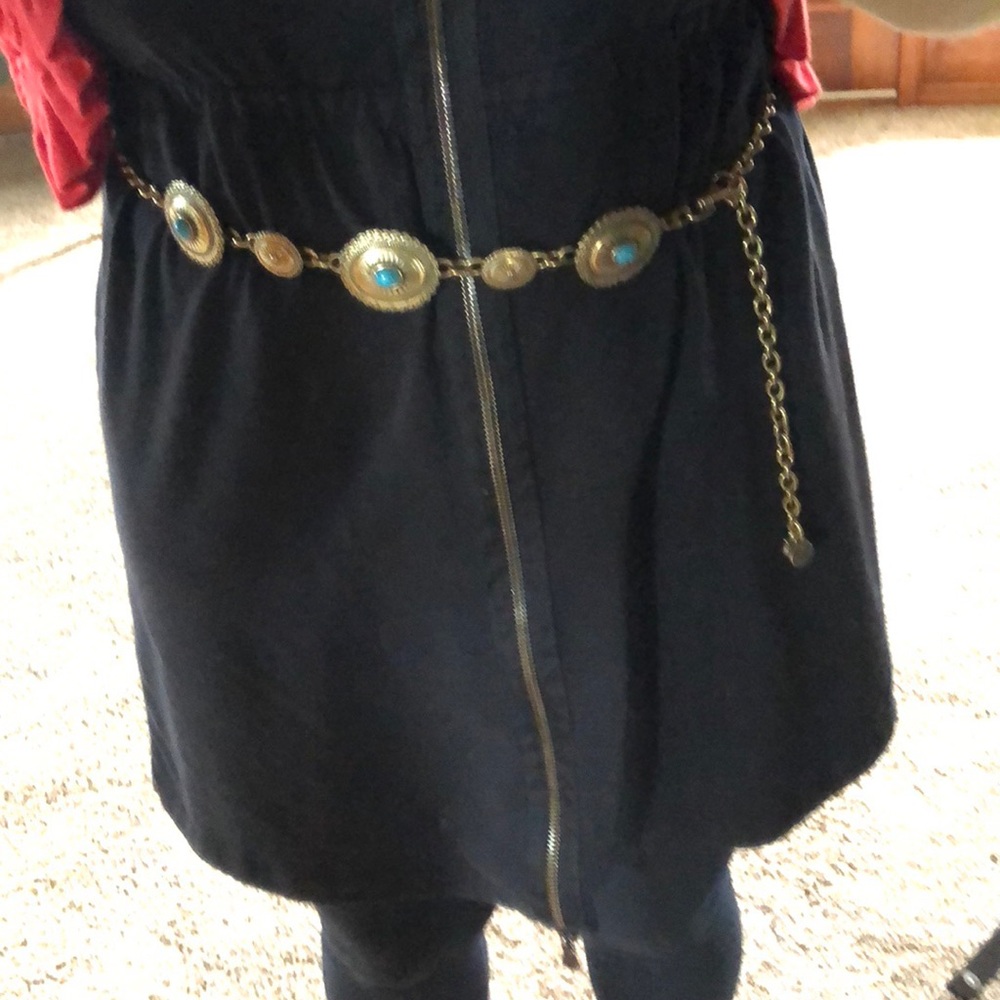 BCBG Gold and Turquoise Belt